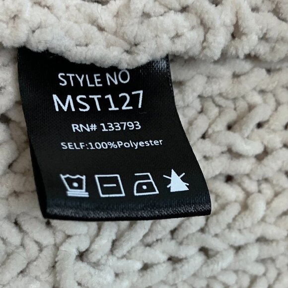 POL Chenille Chunky Turtleneck Color Block Sweater Fryed Hem Sweater Size Small - Picture 4 of 6